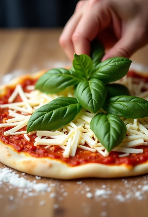 add basil topping now