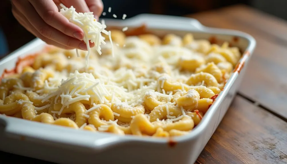 add cheese prepare dish