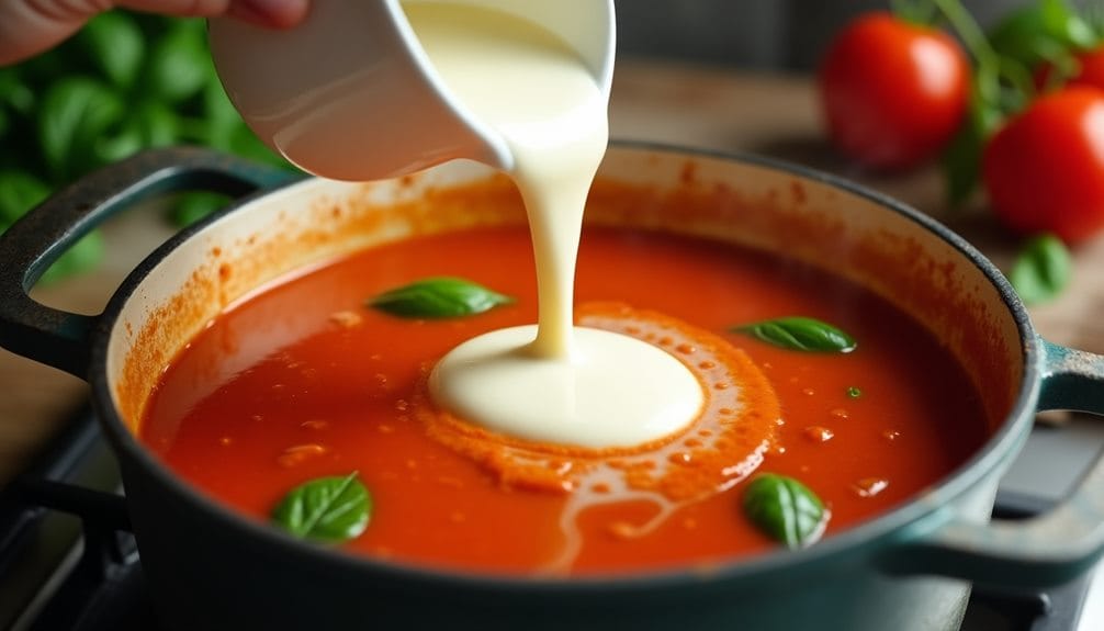 add cream to soup