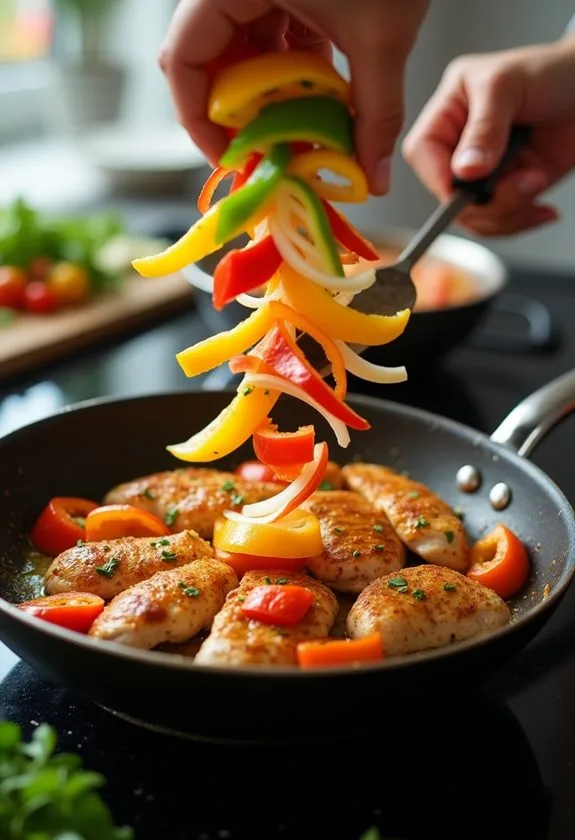 add vegetables to skillet