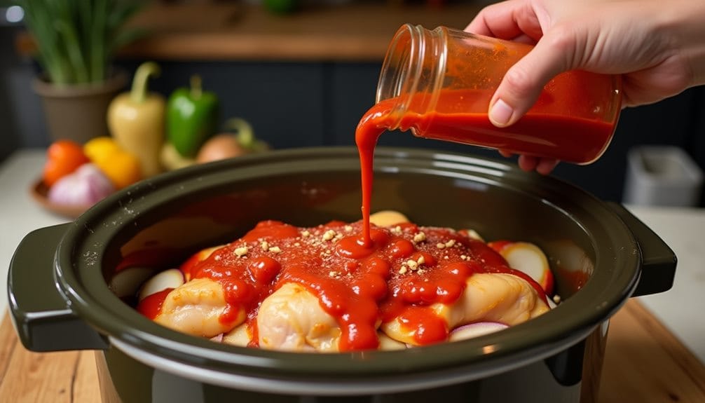 applying marinara sauce efficiently