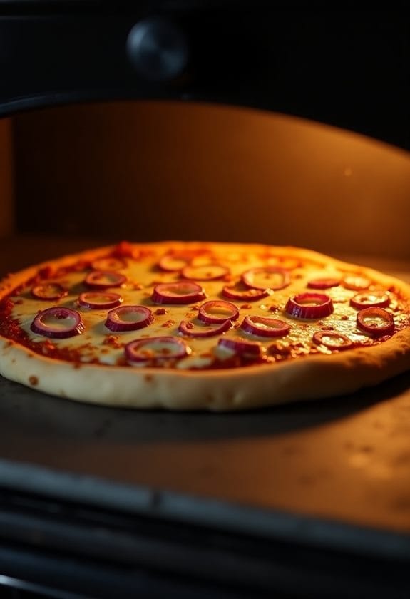 baking the pizza process