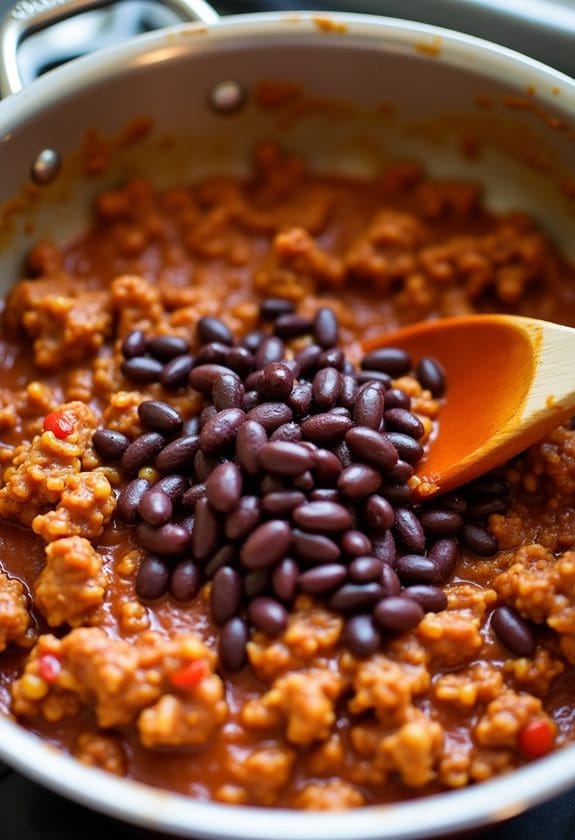 blend beef with sauce