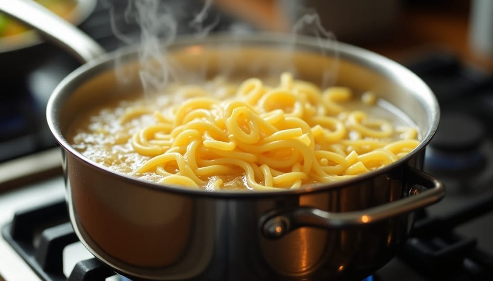 boiling egg noodles process