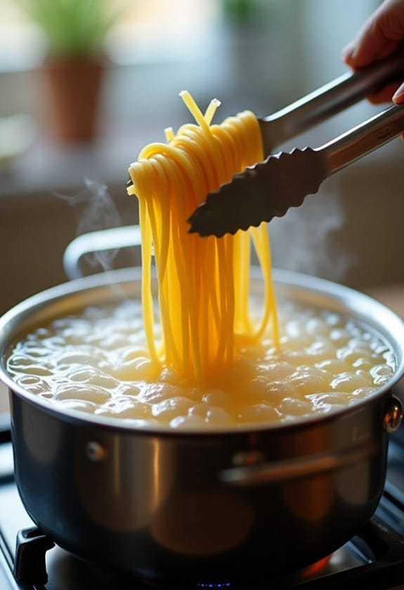 boiling spaghetti preparation process