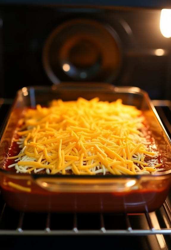 casserole baking process begins