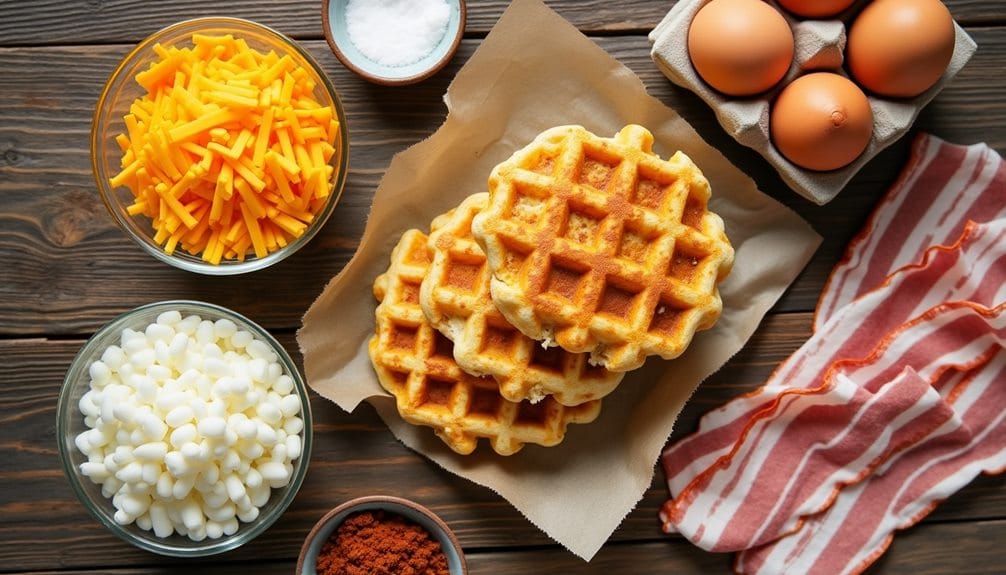 cheddar bacon hashbrown waffles