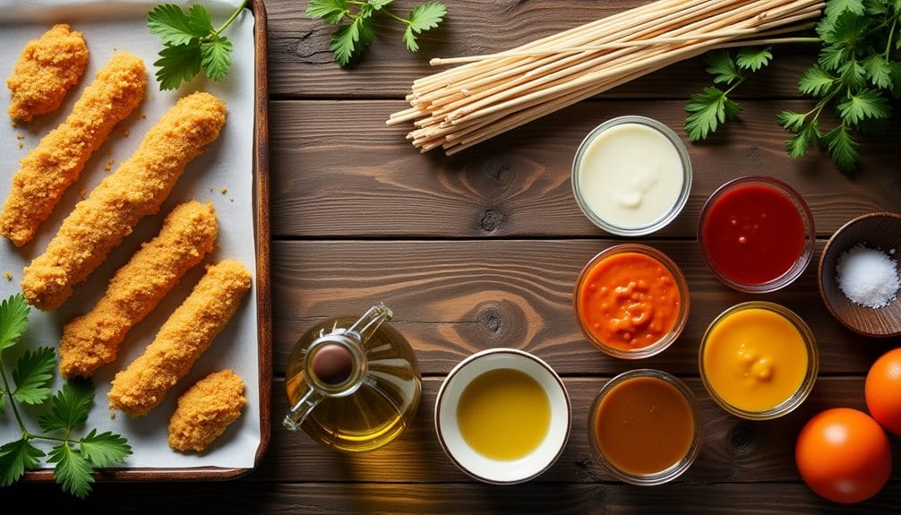 chicken nugget skewers served