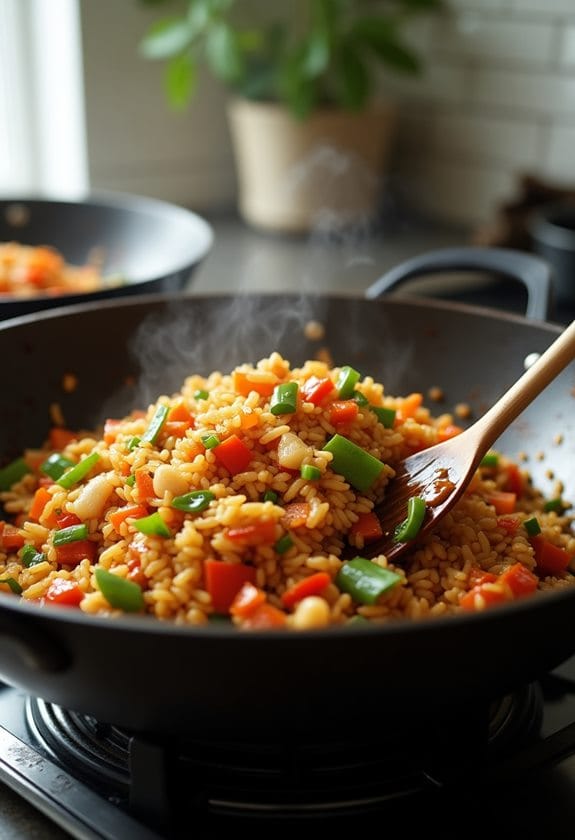 combine and heat rice