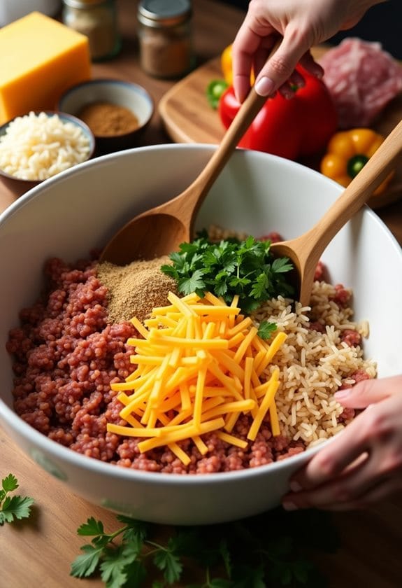 combine stuffing ingredients thoroughly