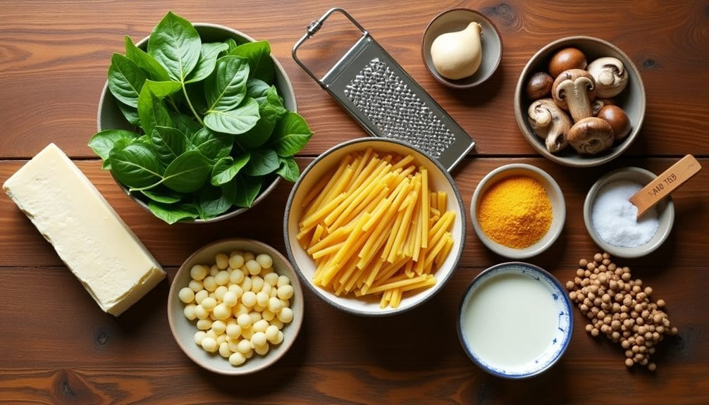 creamy spinach mushroom pasta