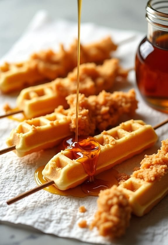 draining and serving skewers