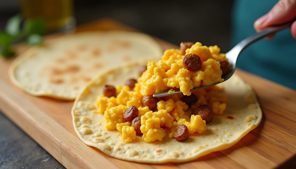 egg sausage tortilla filling