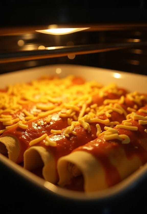enchilada baking process begins