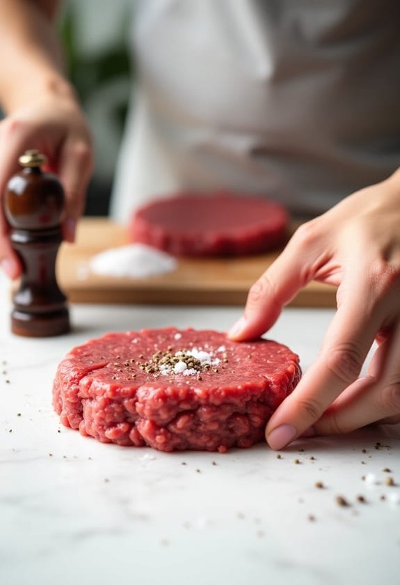 forming beef patties step