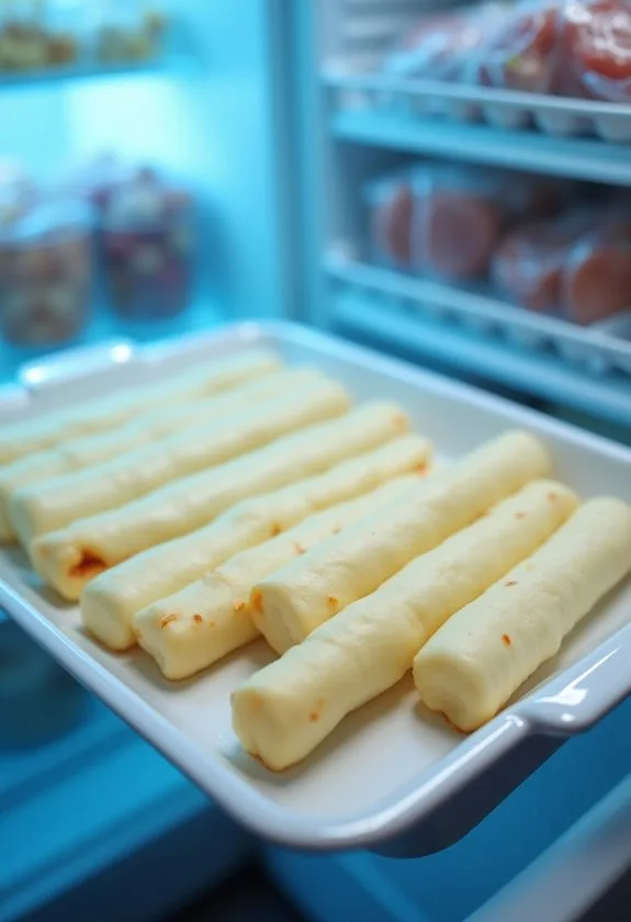 freezing cheese sticks process
