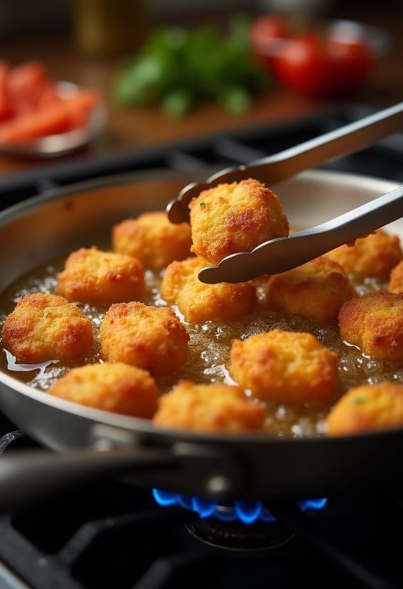 frying chicken bites now