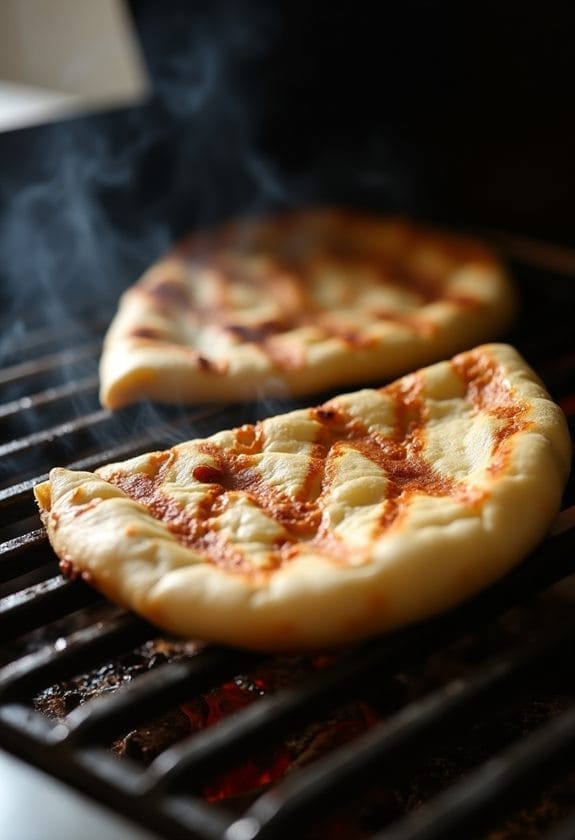 heating the pita bread