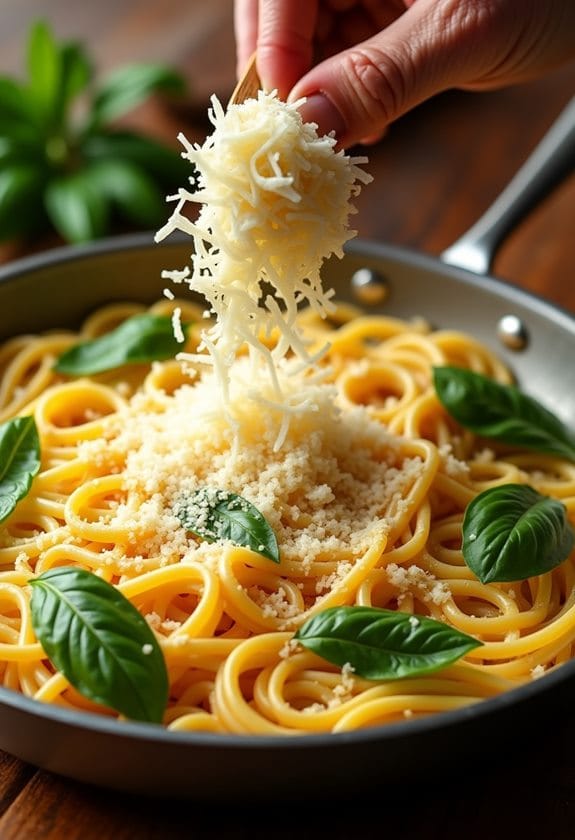 incorporate cheese add basil