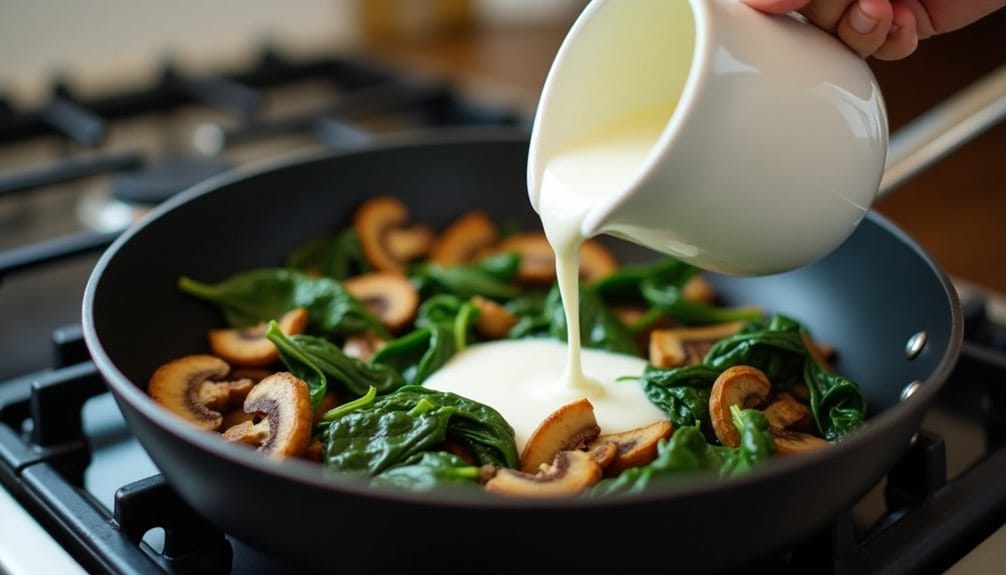 incorporating heavy cream mixture