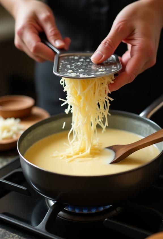 incorporating parmesan into cream