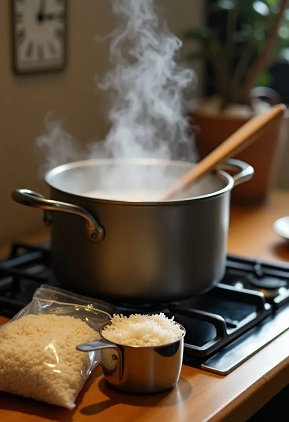 initiating rice cooking process