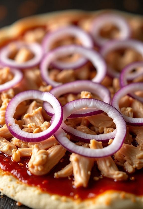 layering chicken and onions
