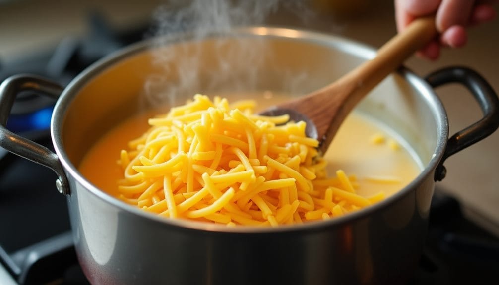 making the cheese sauce