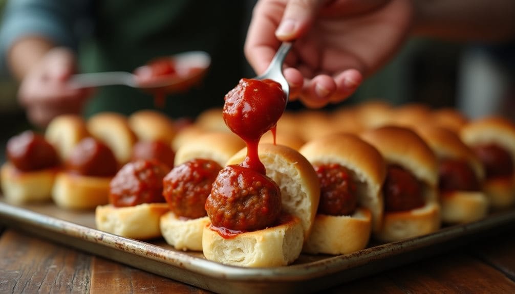 meatballs and sauce addition