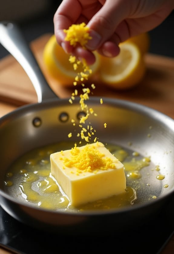 melt butter add lemon