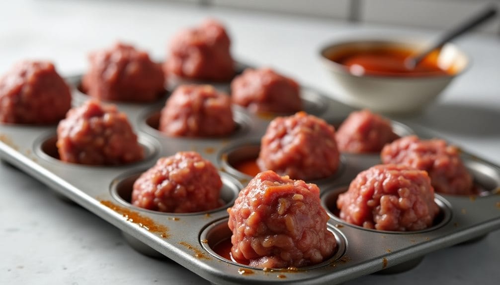 muffin shaped meatloaf preparation