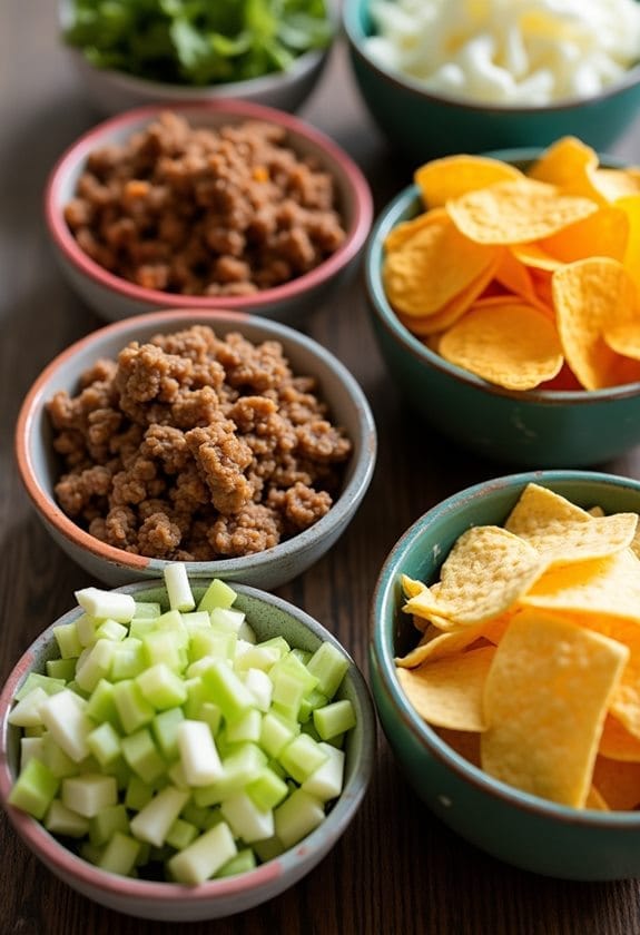 organizing ingredients for presentation