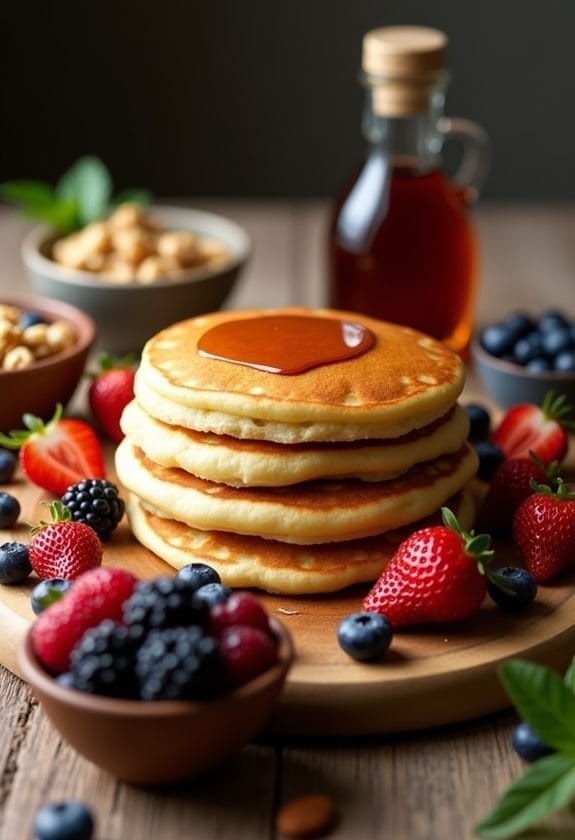 pancakes arranged on board