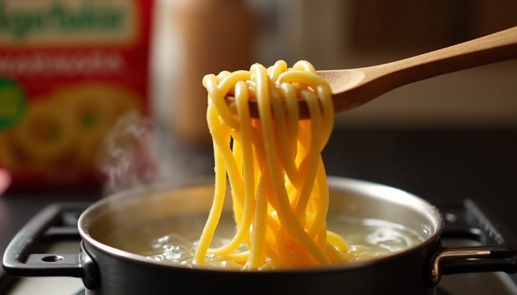 pasta cooking process begins