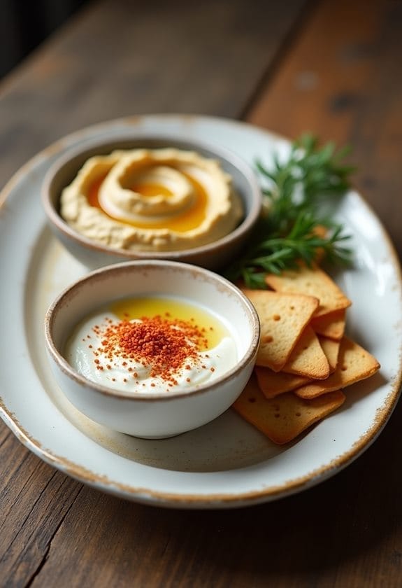 platter arrangement for dips