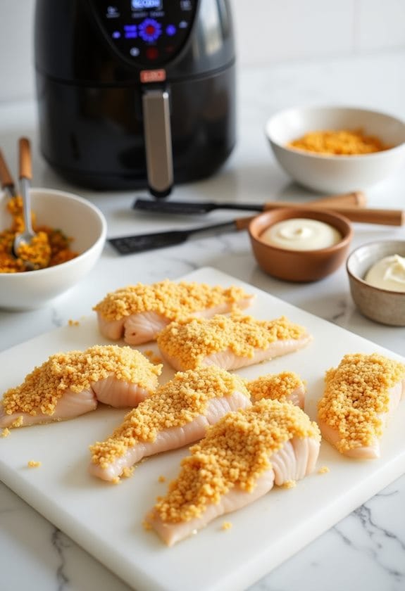 preheat and prepare fillets