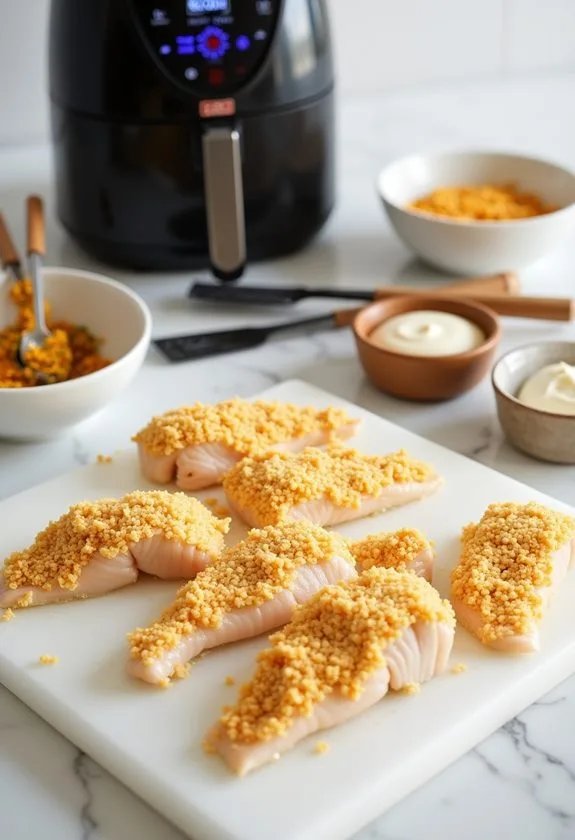 preheat and prepare fillets