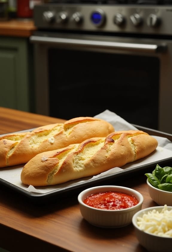 preheat oven prepare bread