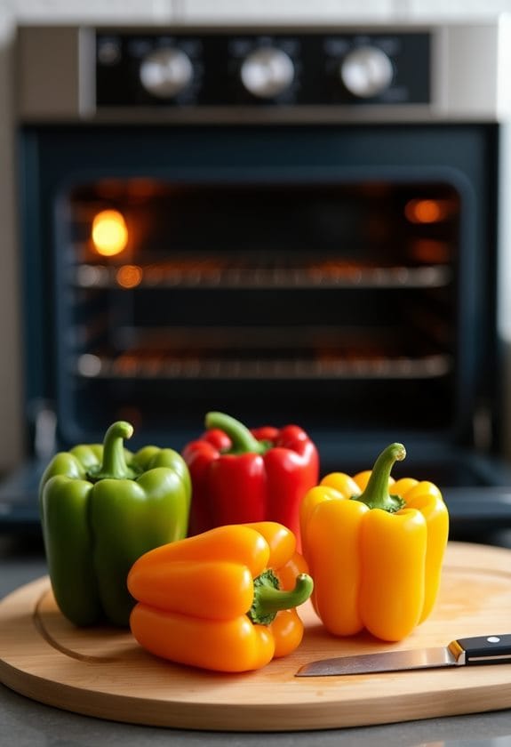 preheat oven prepare peppers