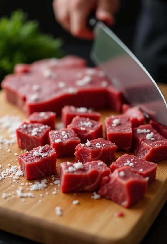 prepare and flavor steak