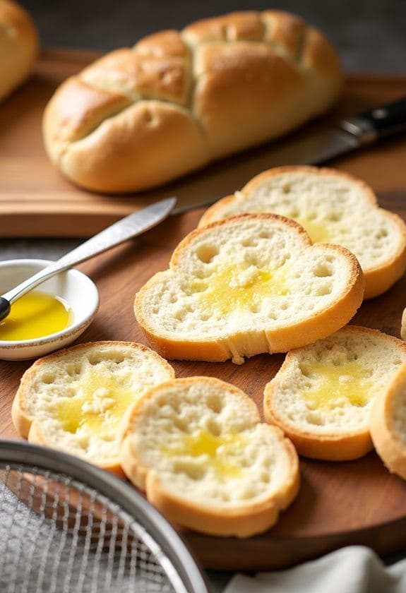 prepare and oil bread