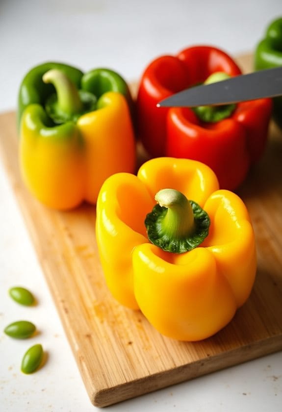preparing bell peppers step