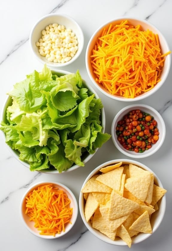 preparing salad ingredients carefully