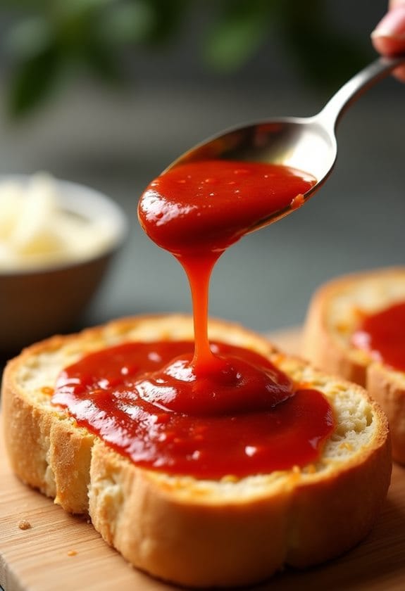 sauce and cheese application
