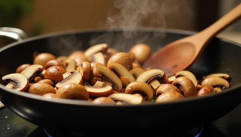 saut ing the mushrooms carefully