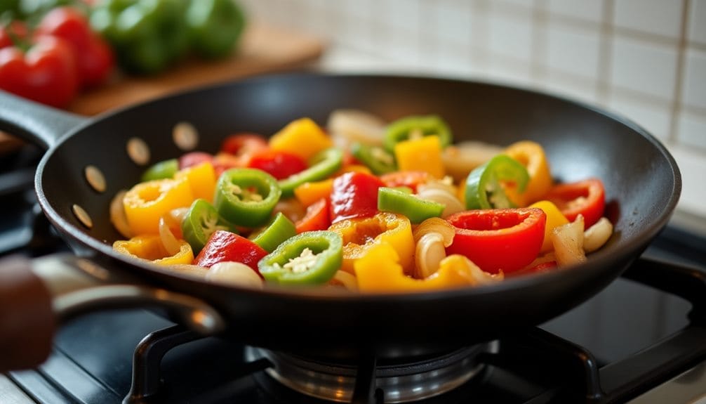 saut ing vegetables preparation stage