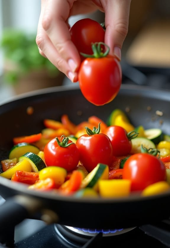 saut with cherry tomatoes