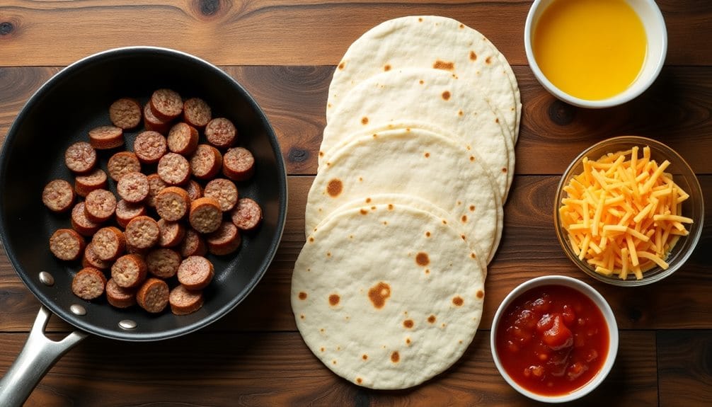 savory egg sausage tacos