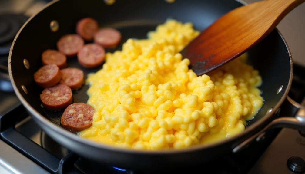 scramble the eggs thoroughly