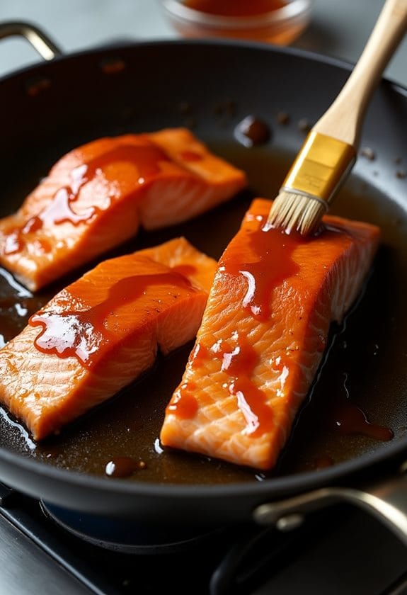 searing and glazing salmon